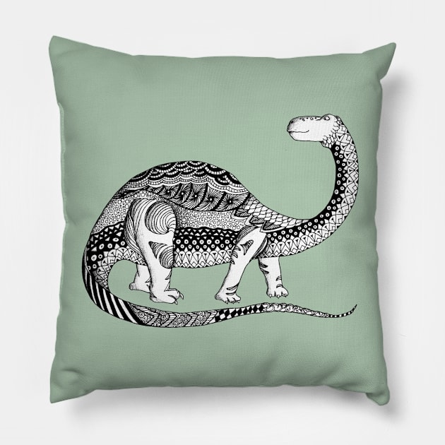 Mr. Dinosaur Pillow by NicoleWhelan