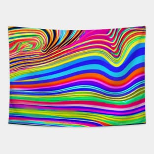 Abstract Watercolor Waves Tapestry