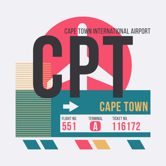 Cape Town (CPT) Airport Code Baggage Tag by SLAG_Creative