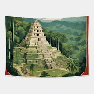 Palenque Chiapas Mexico Vintage Tourism Travel Tapestry