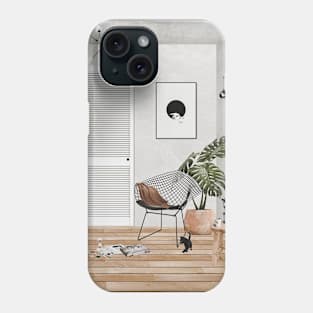 Abstract Interior Design Collage Artwork Grey Mood Phone Case