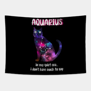 Aquarius Cat In My Quiet Era Zodiac Sign Astrology Birthday Tapestry