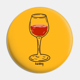 Funny Saturday Wine Pin