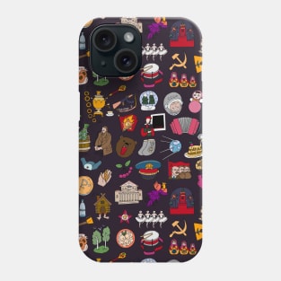 Russia Travel Icons Pattern Phone Case