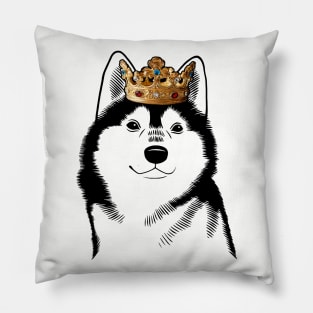 Alaskan Klee Kai Dog King Queen Wearing Crown Pillow