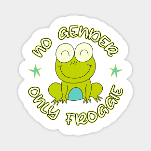 No Gender Only Froggie Funny Non Binary Green Frog Magnet