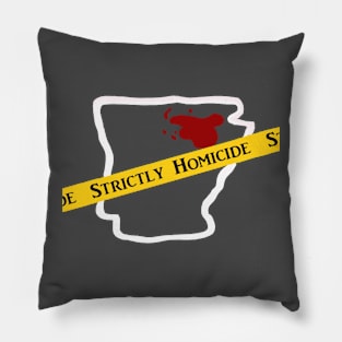 Strictly Homicide Logo White Outline Pillow