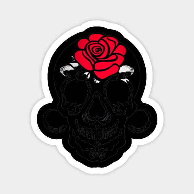 Skull And Roses Magnet by divawaddle