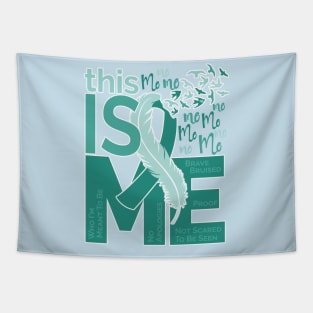 This Is Me - Awareness Feather Ribbon - Teal Tapestry