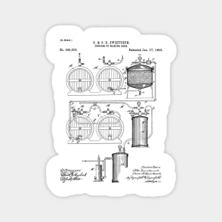 Brewery Patent - Beer Art - Black And White Magnet