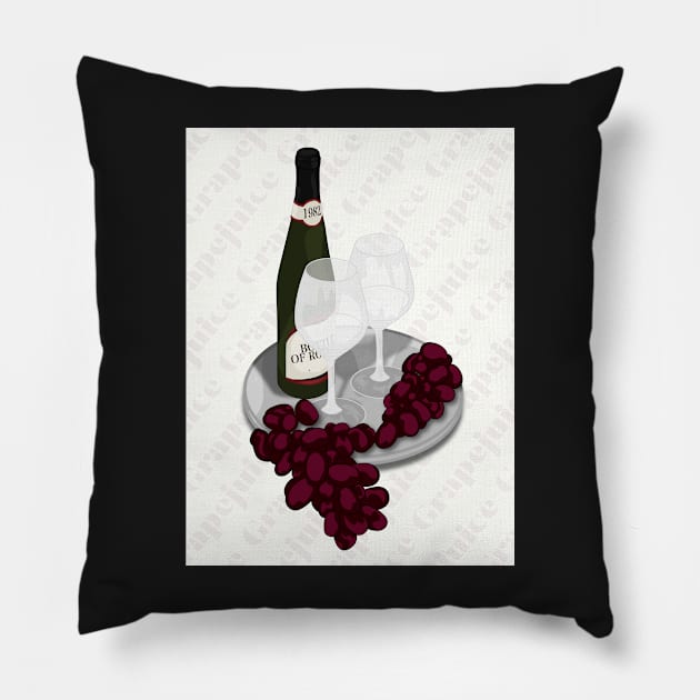 Bottle Of Rouge 1982 | Grapejuice Pillow by icantdrawfaces