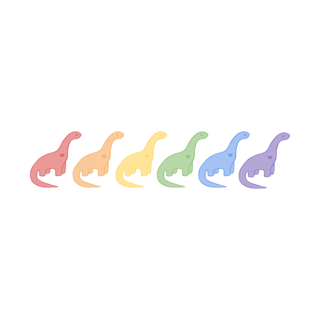 Rainbow Dinosaurs (White Background) by elrathia