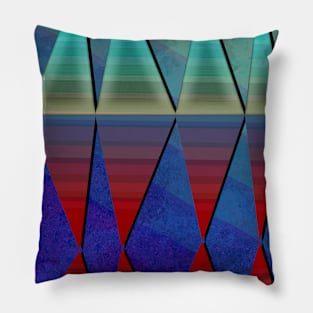 Geometric platforms floating in the blue sky Pillow