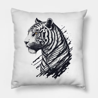 White Tiger -Ink style Pillow