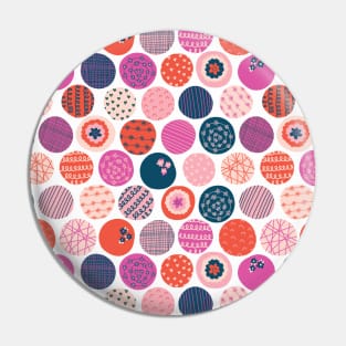 Textured Circles Pink Red Blue Pin