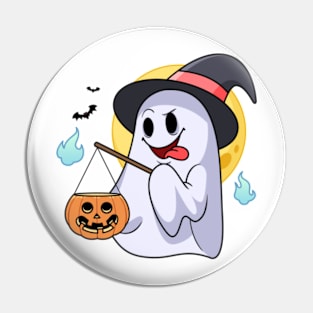 Halloween Ghost Jack Olantern Pin