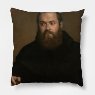 A Monk with a Book by Titian Pillow