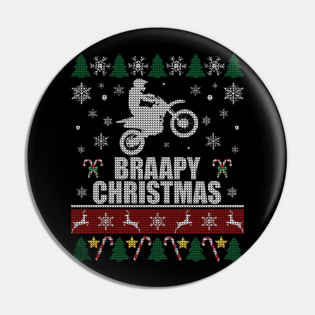 Braapy Christmas Motocross Pin by Sleazoid