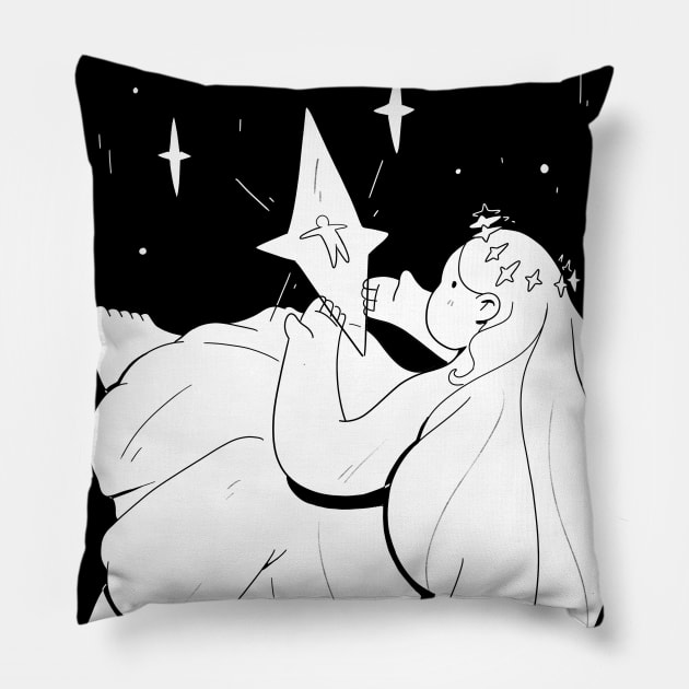 Star Tarot Card Design Pillow by Ryan Peach Turner