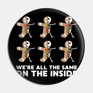 Gingerbread Man Funny Christmas Skeleton Pin