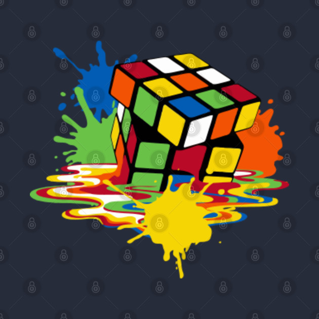 Melting Rubiks Cube - Melting Rubiks Cube - Mask | TeePublic AU