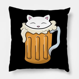 Cat in a jar of beer Pillow