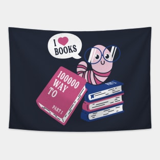 Worm Love Books Tapestry