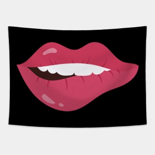 Biting lips Tapestry