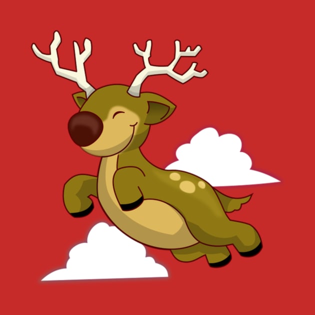 Flying Reindeer by Lilustrations
