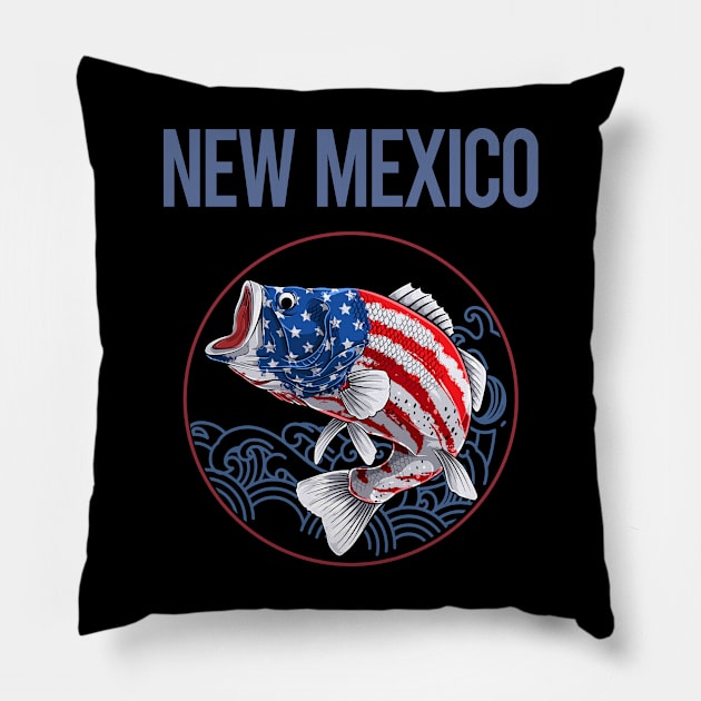 USA Flag Fish New Mexico Pillow by rosenbaumquinton52