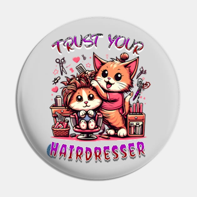 The funny hairdresser cat Pin by BrisaArtPrints