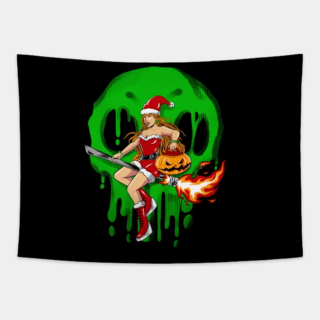 Sexy Santa Women Christmas Halloween Tapestry by Planet of Tees