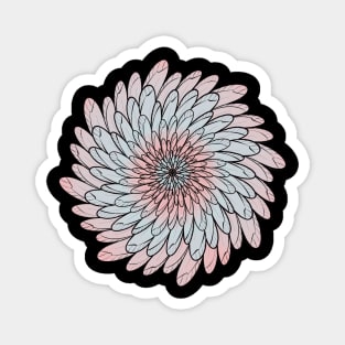 Soft Pink Colored Floral Spiral Mandala Line Art Magnet