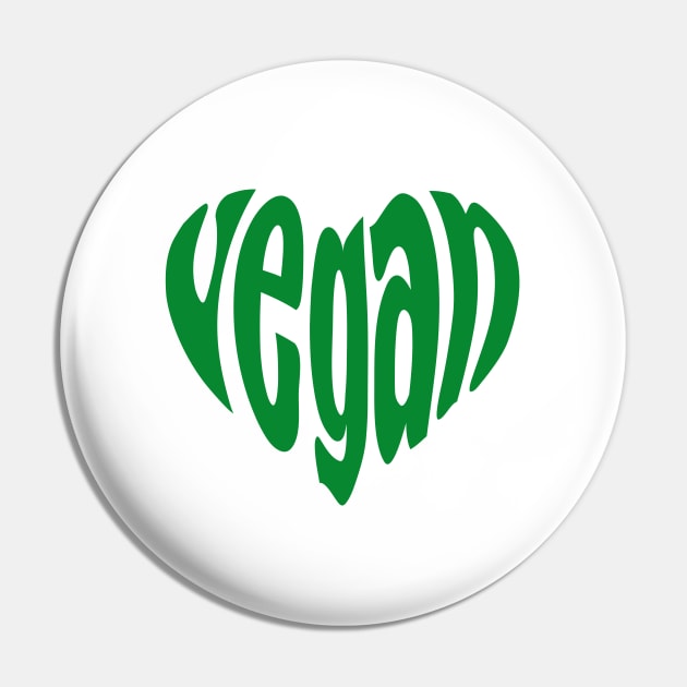 Vegan, green heart Pin by beakraus