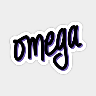 Greek Alphabet: omega (black-purple) Magnet