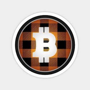 Plaid Bitcoin Logo Magnet