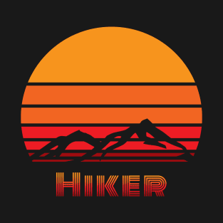 Hiker Vintage Retro Style Sunset T-Shirt