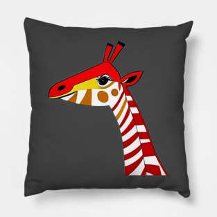 Vibrant Visions: A Whimsical Giraffe Comes to Life in Storybook Illustration Pillow