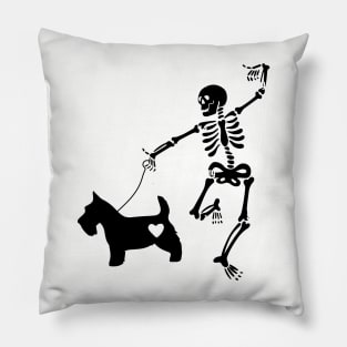 Scottie skull halloween Scottish Terrier Pillow