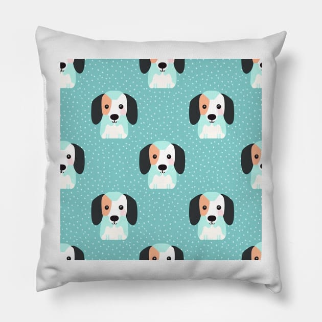 Cute Dog Pattern Pillow by DreadX3
