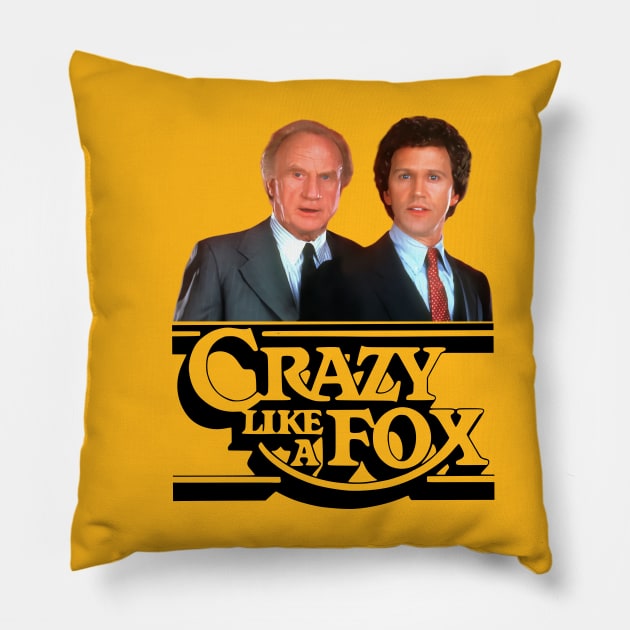 Crazy Like A Fox - John Rubinstein, Jack Warden - 80s Tv Show Pillow by wildzerouk