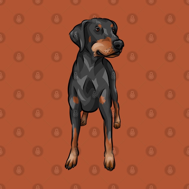 Natural Ears Doberman | Uncropped by Shirin Illustration