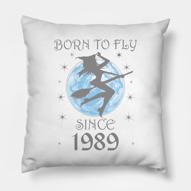 BORN TO FLY SINCE 1949 WITCHCRAFT T-SHIRT | WICCA BIRTHDAY WITCH GIFT Pillow by Chameleon Living