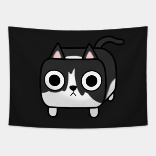 Tuxedo Cat Loaf - Black and White Kitty Tapestry