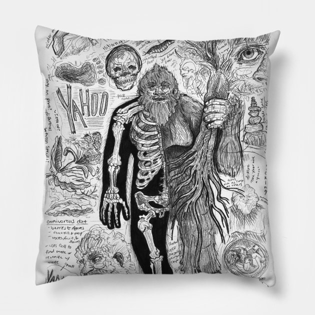 Yahoo Bigfoot Study Pillow by Ballyraven