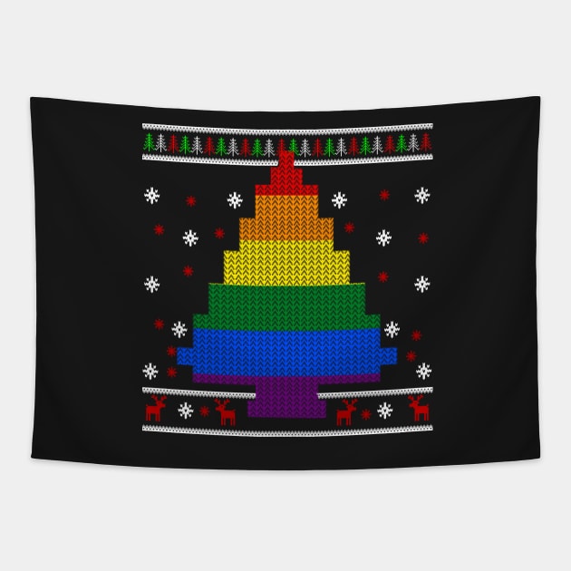 LGBT Christmas Tree T-shirt Tapestry by songngammo6