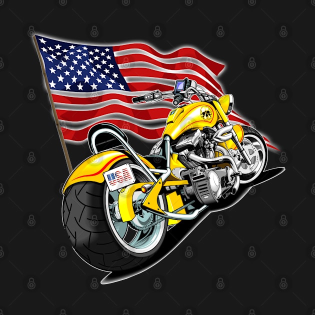 Motorcycle with the flag of the United States by Haroun ٍStyle Fashion-2020