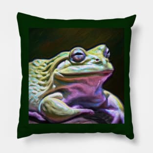 Oil Painting of a Frog Pillow