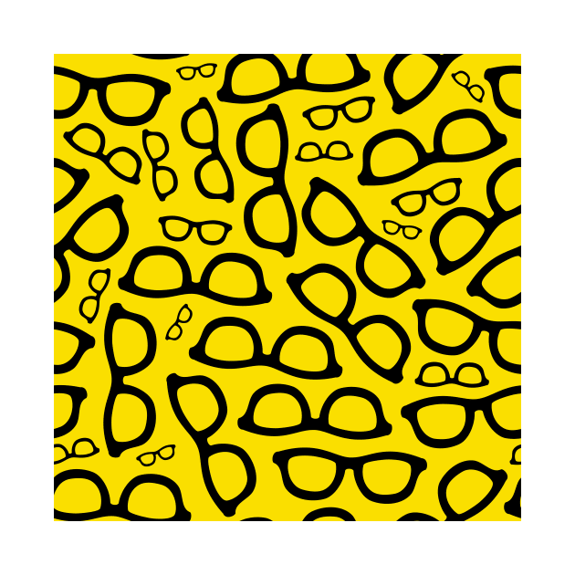 Glasses Pattern Yellow and Black by XOOXOO