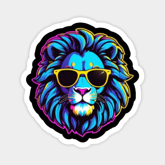 Cool Neon Lion (Small Version) Magnet by VRMonkeyz